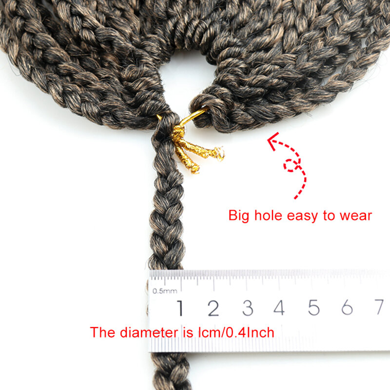 Julianna 14 18 24 Inci Kotak Ombre Kepang Ujung Keriting Sintetis dengan Ujung Keriting Mengepang Rambut Ekstensi Crochet Kepang Rambut