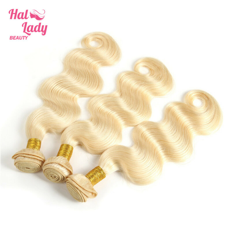 Halo Lady – Extensions de cheveux brésiliens naturels vierges, couleur blond 613, 36 38 40 42 44 46 48 50 pouces