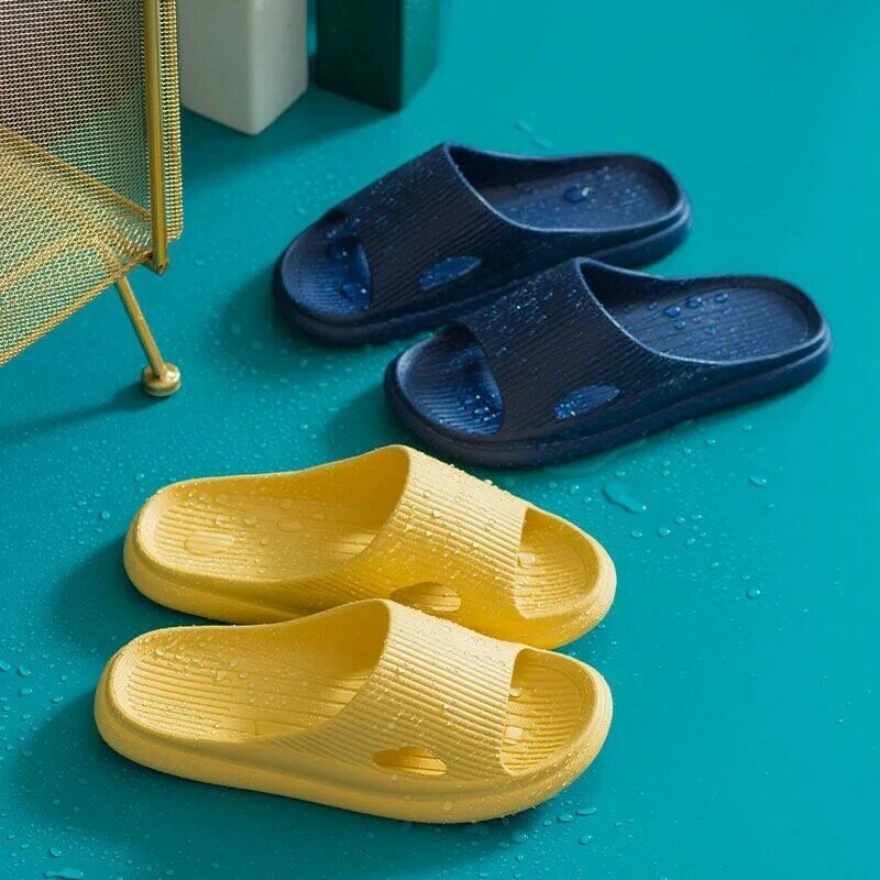 Zapatillas de verano de marca para mujer, sandalias deslizantes de suela suave para la playa, para interiores y hoteles