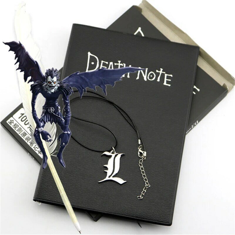Diario degli studenti Anime Death Note Notebook Set diario e collana in pelle Feather Pen Journal Death Note Pad set completo