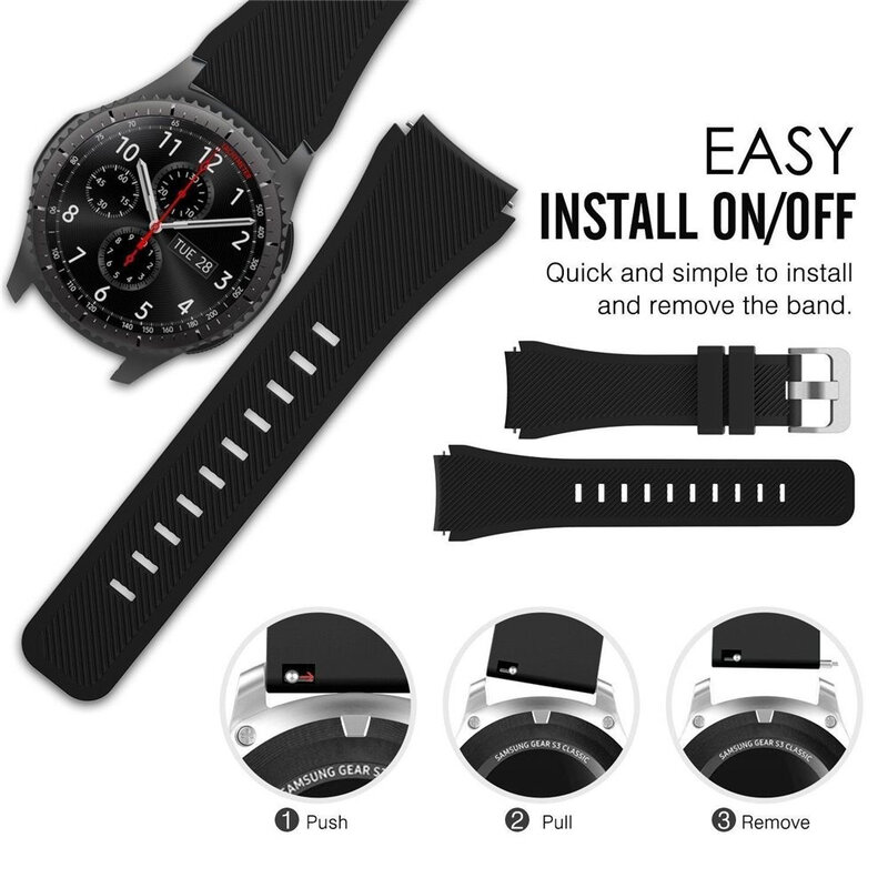 22 мм ремешок для Samsung Gear S3 Frontier/классические часы Huawei GT 2 браслет correa samsung Galaxy часы 46 мм умные часы