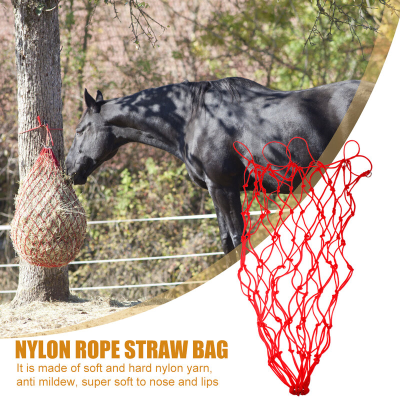 Filet à Haylage en Nylon de 85cm, petits trous, équipement Durable, produits de soins pour chevaux, fournitures cavalier rouges anti-moisissure
