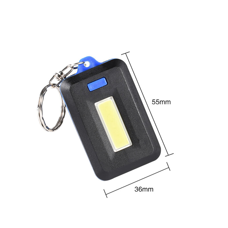 Mini Portable CO​​B LED Flashlight Keychain Torch Camping Flashlights 4 Mode Pocket Lantern  Emergency Light Use 3*AAA Battery