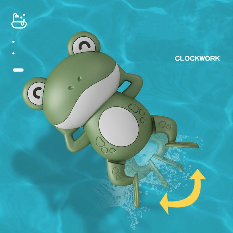 0-12 7*12cm miesięcy śliczne zabawki do kąpieli dla niemowląt dzieci basen zestaw do zabawy w wodzie Wind-up Clockwork zwierzęta żaba dzieci zabawki wodne prezenty