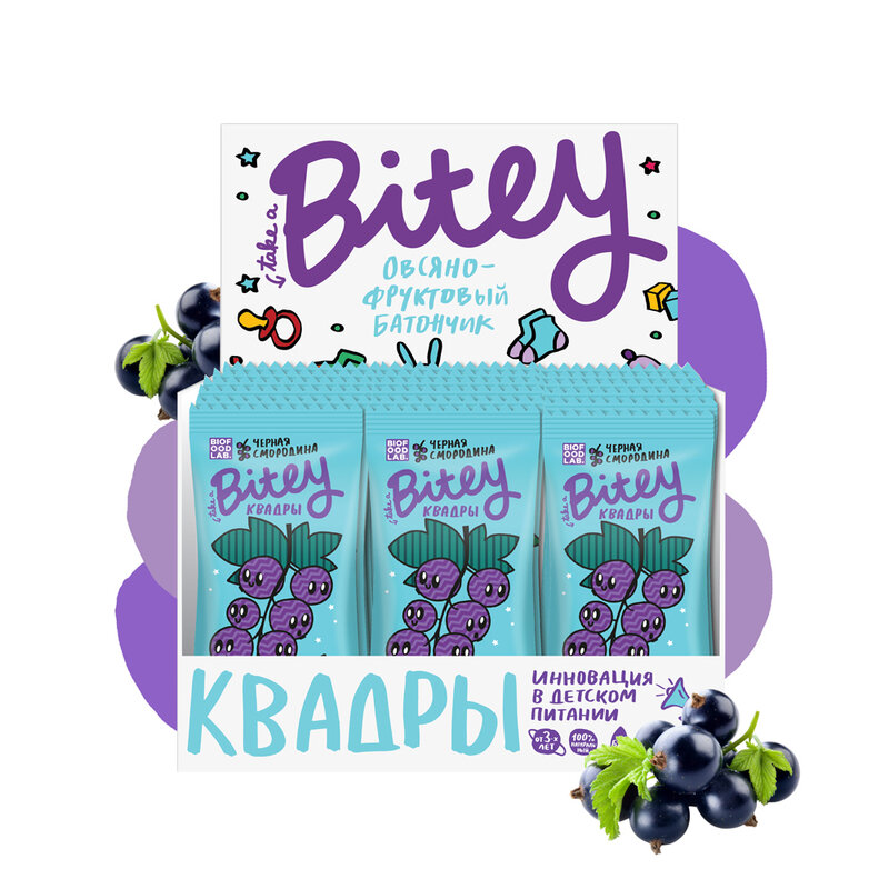Fruit Bars Bitey Quadra "Zwarte Bessen" 20 Pcs/30G