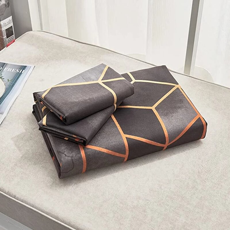 Housse de couette dorée, motif géométrique, Style de luxe minimaliste nordique, Super Double grande taille, avec taie d'oreiller