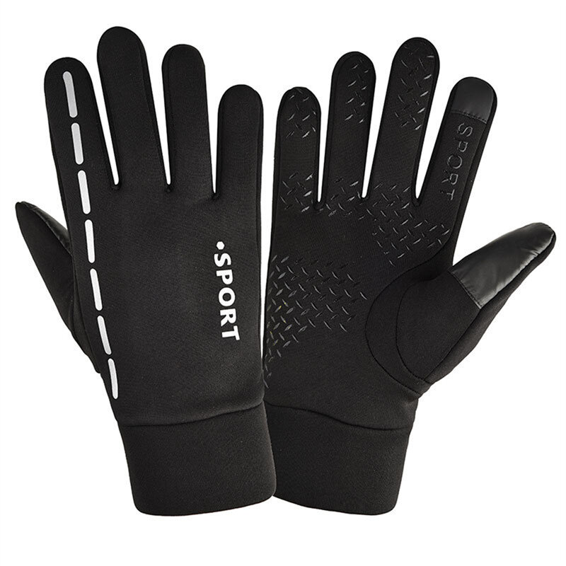 1 para moda mężczyźni sport Camping rękawiczki do jazdy utrzymać ciepły punkt palec wiatroszczelne rękawice zimowe wodoodporne rękawice narciarskie rowerowe
