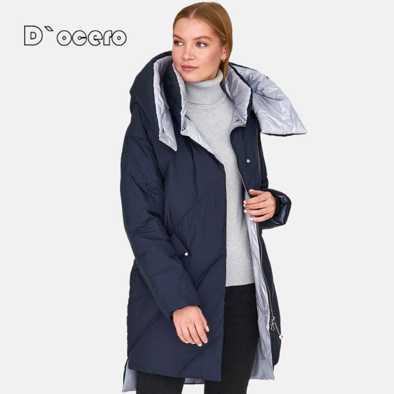 Женский зимний пуховик ocero 2022, Женская стеганая парка с подкладкой, утолщенное теплое хлопковое Женское пальто большого размера, длинная верхняя одежда