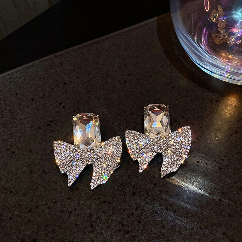 2021  New Trendy Square Shape Drop Earrings Brilliant Bridal Engagement Wedding Jewelry Elegant Female Dangle Earring Fine Gift