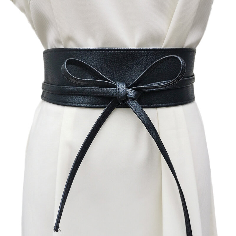 مشد واسعة بولي Pu حزام جلد Cummerbunds حزام أحزمة للنساء مطاطا ضيق عالية الخصر التخسيس الجسم تشكيل حزام حزام