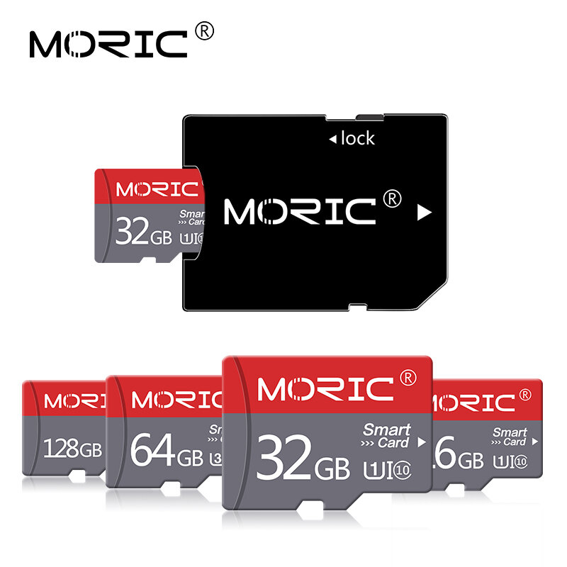Moric-بطاقة Micro SD ، 4 جيجابايت ، 8 جيجابايت ، 16 جيجابايت ، 32 جيجابايت ، 64 جيجابايت ، 128 جيجابايت ، 256 جيجابايت ، فئة 10 ، TF ، ذاكرة فلاش مع محول مجاني