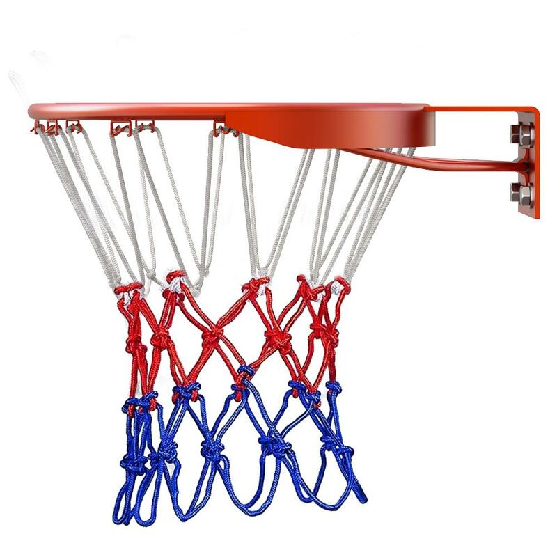 Malla de borde de baloncesto de hilo de nailon, Red de baloncesto deportiva estándar, 12 bucles, suministros de baloncesto para deportes al aire libre