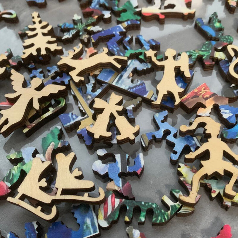 Rompecabezas de madera de Navidad para niños y adultos, 150 piezas, A4, juegos inteligentes, 150 piezas