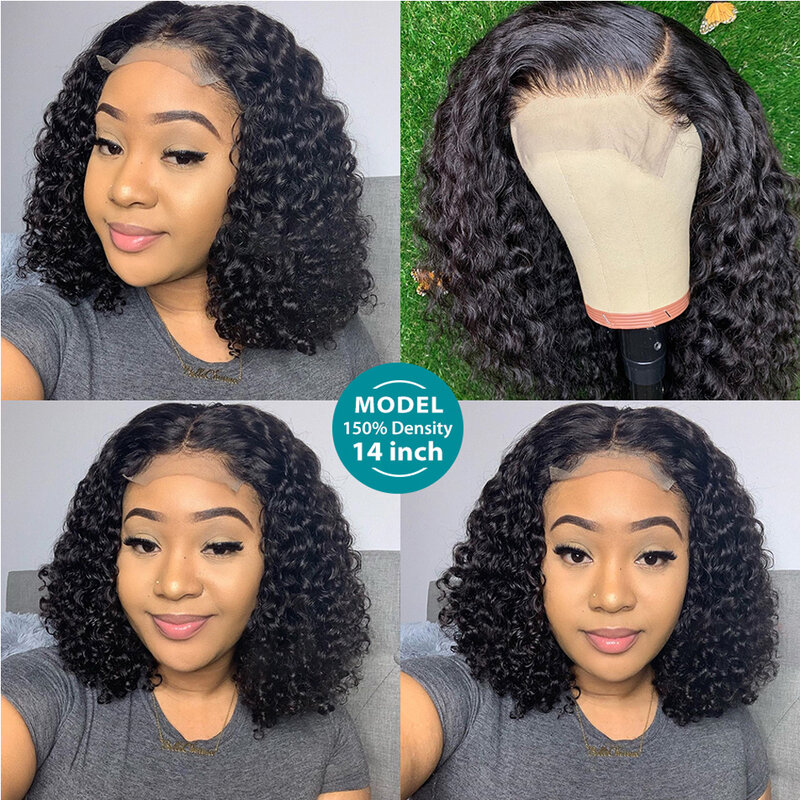 Curly Bob Human Hair Wigs 13x4 Lace Closure Wig Short Bob Pixie Cut Kinky Curly Lace Front Human Hair Wigs Remy Lace Frontal Wig