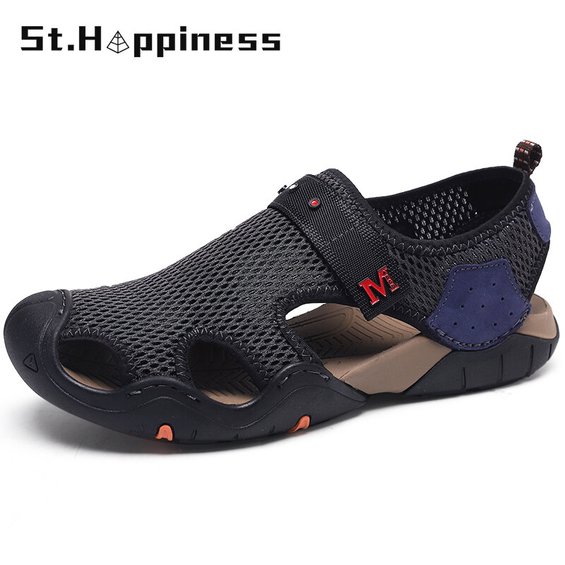 Nueva moda de verano sandalias de los hombres transpirables zapatos de calidad sandalias de playa de hombre al aire libre zapatos casuales zapatos romano zapatillas tamaño 39-48