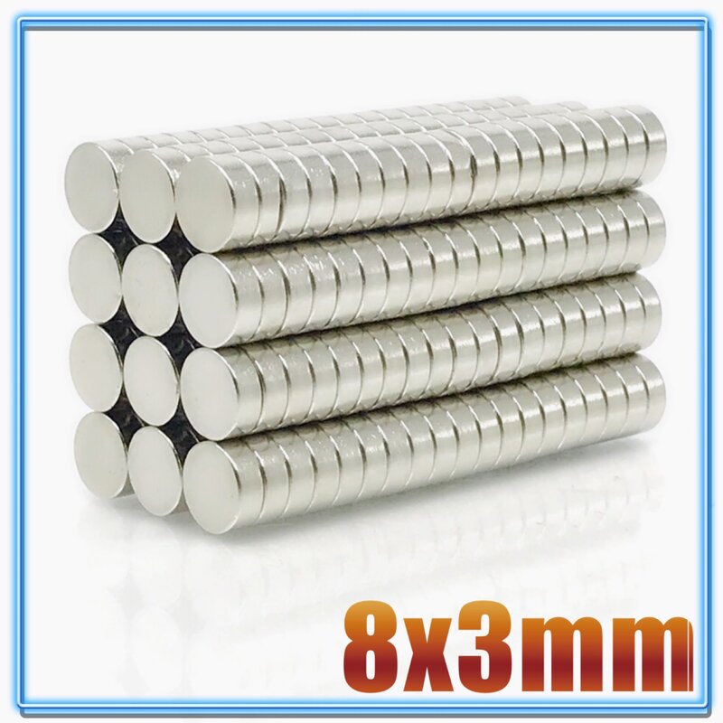 20 ~ 500Pcs N35 Magnete Rotondo 8x1 8x1.5 8x2 8x3 8x4 8x5 8x6 8x10 Magnete Al Neodimio Permanente Al Neodimio Super Forte Potenti Magneti