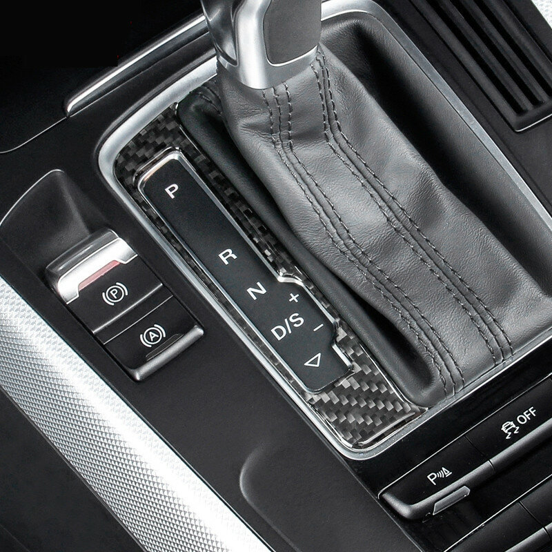 Car Styling rama nawigacji konsoli z włókna węglowego wykończenie panelu CD dla Audi A4 B8 wnętrze zmiany biegów dekoracyjny pokrowiec naklejki