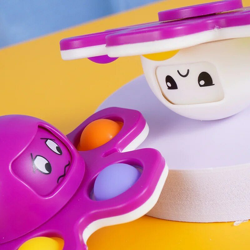 Fidget Toys autismo antistress Silicone interattivo Flip polpo cambia facce Spinner Push Pop Bubble Fidget Toy per Spinner