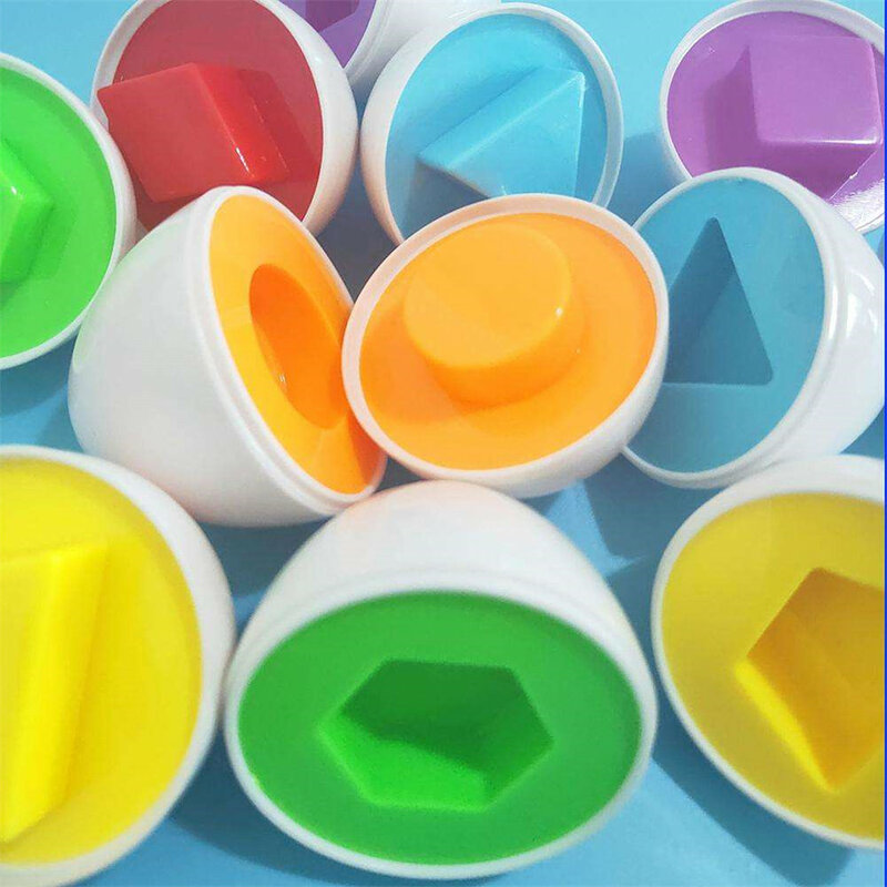 Kinder Pädagogisches Spielzeug Erkennen Farbe Form Passenden Eier Zufällige Farbe