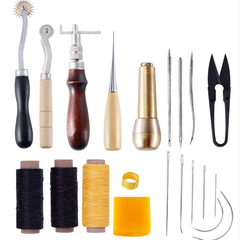 Leather Craft Tool Set Hand Sewing Stitching Punch Carving Work Saddle Set Accessories DIY Tool Set Craft Tools Que Es