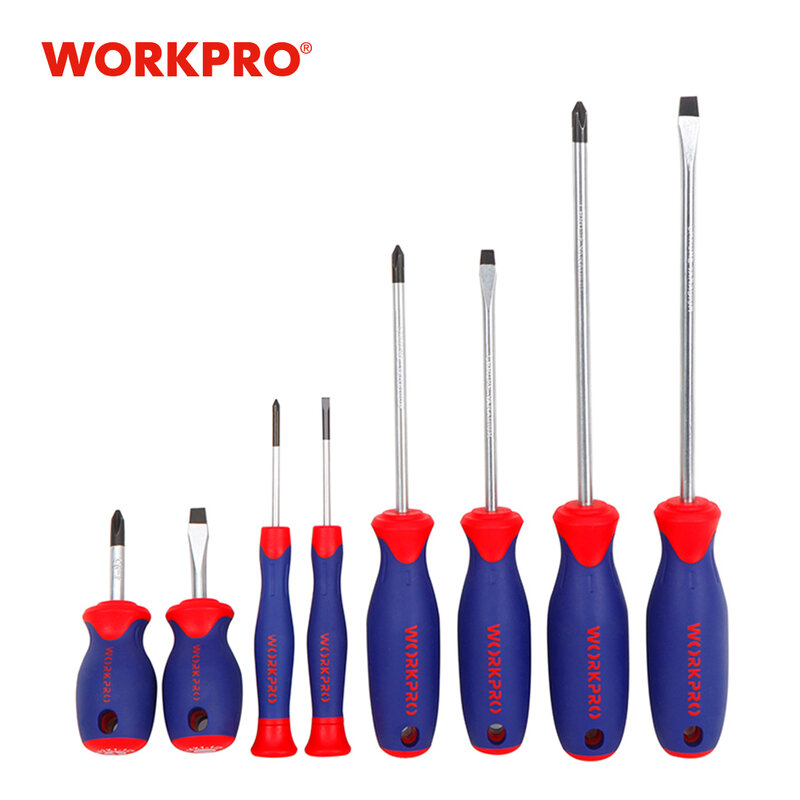WORKPRO 8PC Screwdrivers Set Slotted/Phillips Screwdriver Precision Screwdrivers for Phone PC Electronics