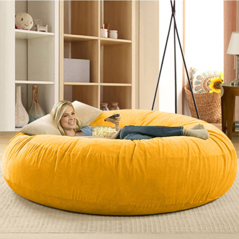 Dropshipping microsuede gigante removível lavável saco de feijão capa de cama móveis sala estar sofá preguiçoso casaco