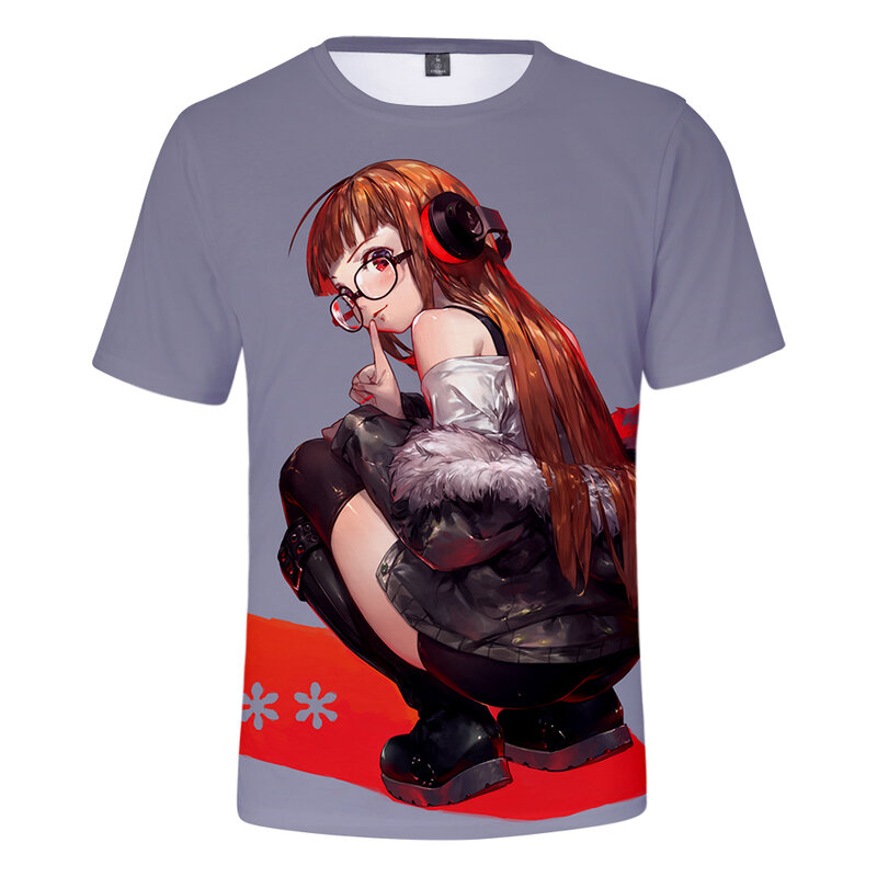 T-shirt à col rond avec impression 3D du jeu Persona 5 pour homme et femme, unisexe, Cool, à la mode, 2021