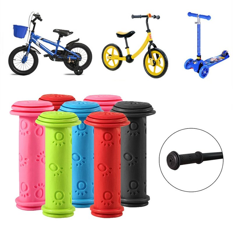 Empuñaduras de goma para manillar de bicicleta, antideslizantes, resistentes al agua, para triciclo, Scooter, para niños, 1 par