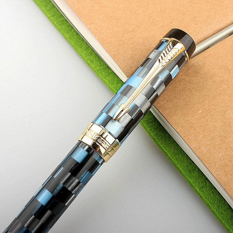 Jinhao 100อะคริลิค Amber Fountain Pen 0.5 Nib Converter คุณภาพเยี่ยมสำนักงานธุรกิจการเขียนของขวัญหมึกปากกา