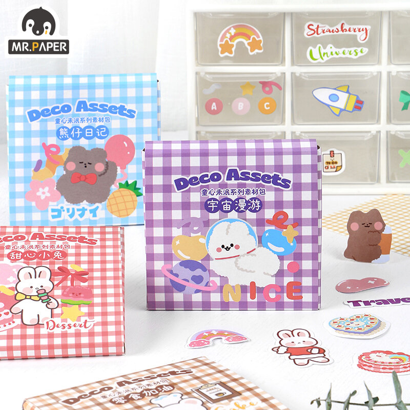 Mr. papier 80 Teile/satz 4 Designs Cartoon Stil Kindliche Herz Serie Kreative Hand Konto Decor DIY Material Aufkleber & Memo Pads