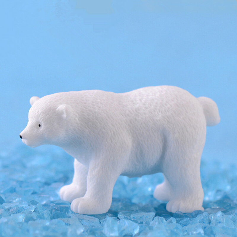 10pcs Home Decorภูมิทัศน์เครื่องประดับหมีขั้วโลกน่ารักหมีขั้วโลกเครื่องประดับหัตถกรรมเดสก์ท็อปเค...
