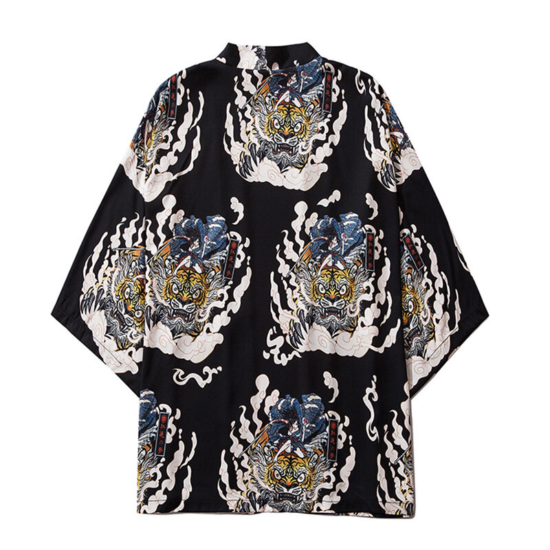 Кимоно в традиционном стиле, футболка в восточном стиле кардиган, юката, хаори, стиль для мужчин и женщин, Повседневная Уличная одежда
