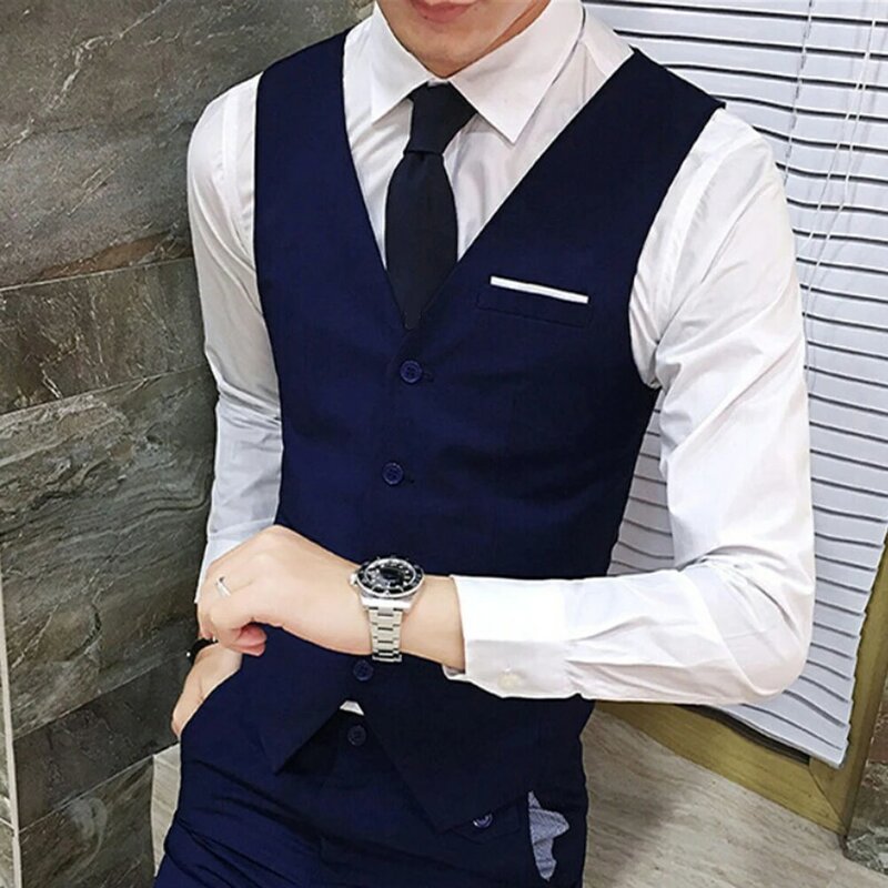 Men Suit Korean Style Male Slim Suit set Casual Coat Three-piece PlusSize Wedding Business Men Formal Suit Vest Blazer Pants Set