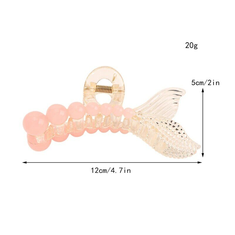 Summer New Metal Pearl Fishtail Hair Claws for Girls Women's Small Clip Headdress Exquisite Sense of High-end Hair Accessories