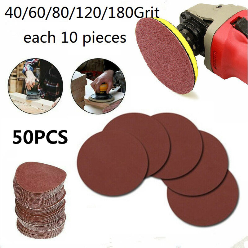 40-180 Korrel Schuurpapier Aluminiumoxide Voor Reinigen Polijsten 3Inch/75Mm Klittenband