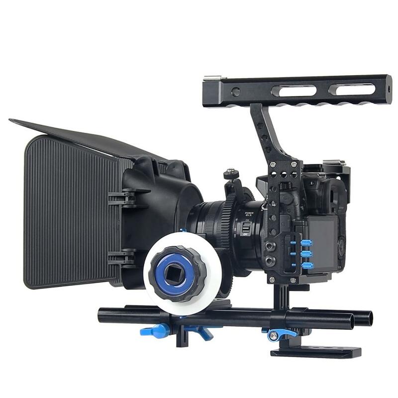 A7 กล้องกรงจับ DSLR Video Stabilizer RIG สำหรับ Sony Gh4 GH5 GH5S A6300 A6500 A7S A7 A7R A7Rii a7Sii กล้องภาพยนตร์กรง