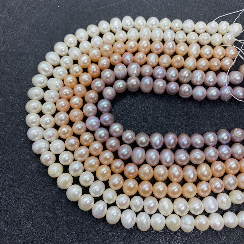 A-klasy naturalne perły słodkowodne koraliki, wysokiej-jakości ziemniaki-w kształcie 8-9mm dziurkacz, może być używany do biżuterii DIY akcesoria