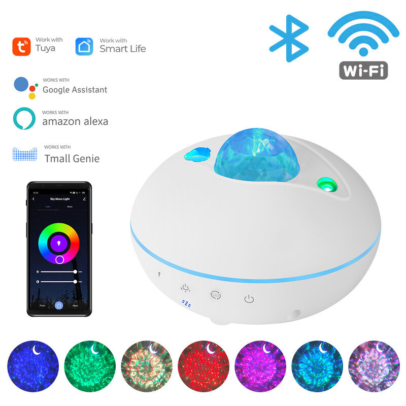 Lonsonho Tuya Smart Life WiFi Lampu Proyektor Bintang Pintar USB Led Lampu Malam RGB Kompatibel Alexa Google Home