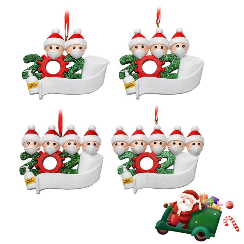 2020 Quarantine Personalized Name Christmas Ornament Kit Survivor Family Customized Souvenir Xmas Tree Hanging Pendant Gift Deco