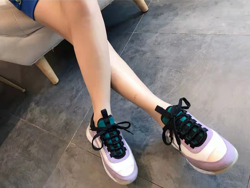 Sneakers Wanita Kualitas Terbaik Sepatu Olahraga Wanita Kulit Asli Nyaman Sneakers Pria Antiselip Berenda Sepatu Kasual Rendah Atas