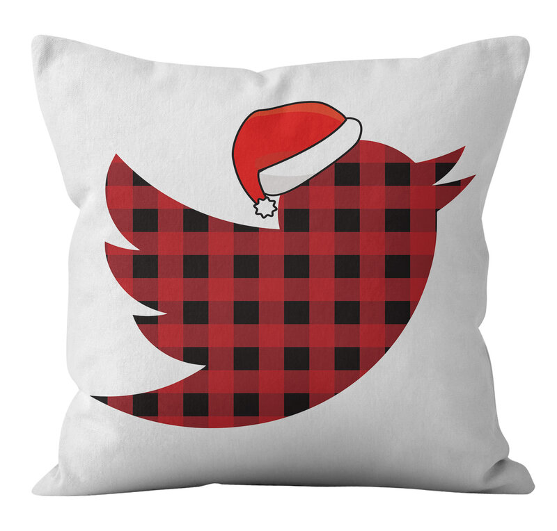 APP شعار رمي كيس وسادة الترتان التطبيق الاجتماعي مع عيد الميلاد قبعة وسادة يغطي للمنزل أريكة كرسي الوسائد الزخرفية