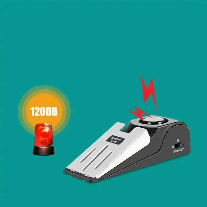 Alarma de seguridad de Tope de puerta de cuña con sirena de 120 dB, Tope de puerta ideal para viajes en casa, apartamento o dormitorio