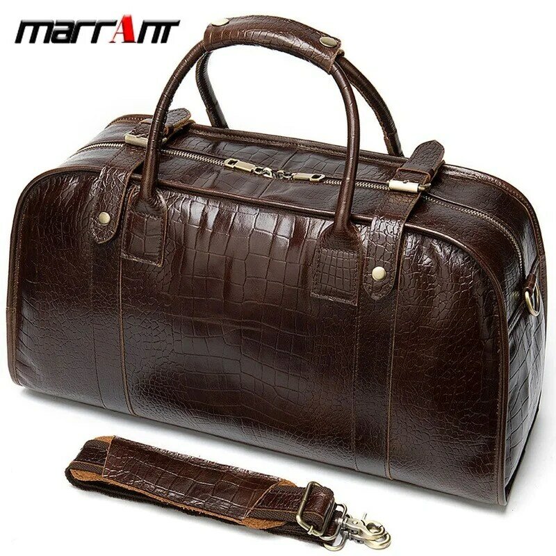 Couro artesanal retro grande-capacidade bolsa de viagem de curta distância bolsa de viagem outing bolsa de viagem saco de bagagem