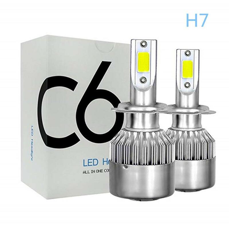 Ampoule de phare de voiture H4 H7 LED, 12000lm 6500K H1 H3 H11 H13 H27 880 9005 HB3 9006 HB4 9007 Mini, phare antibrouillard 12V CSP, 2 pièces