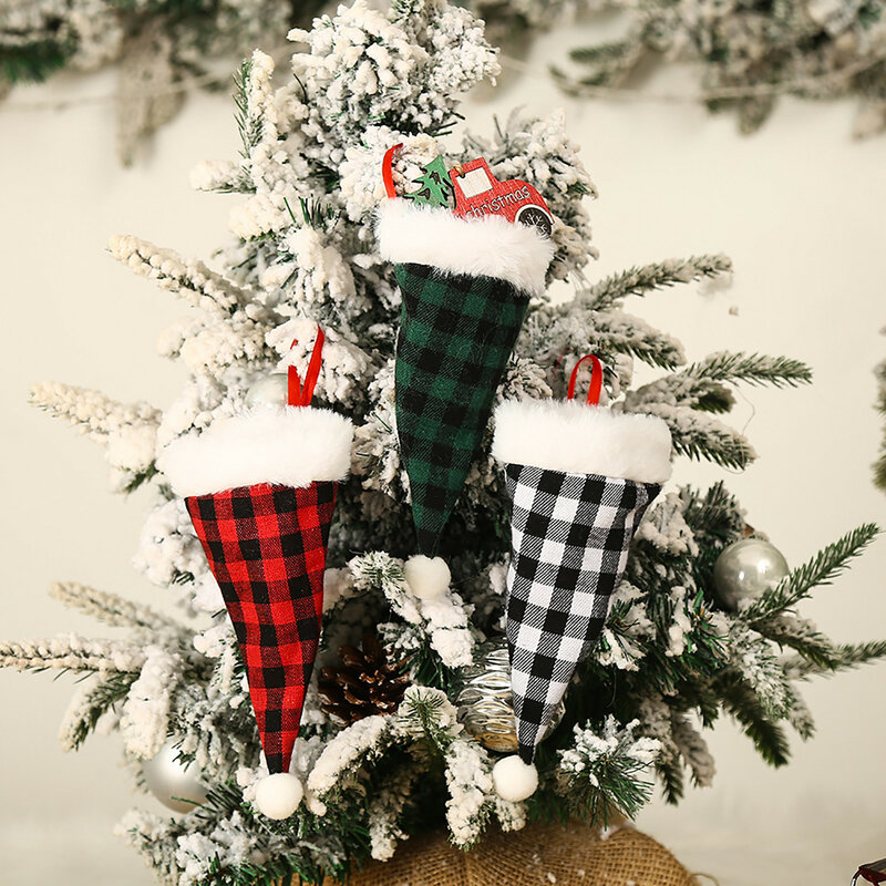 Saco de suporte de mesa chapéu de natal papai noel talheres talheres bolsa decorações de mesa garrafa tampas de topo árvore decoração natal