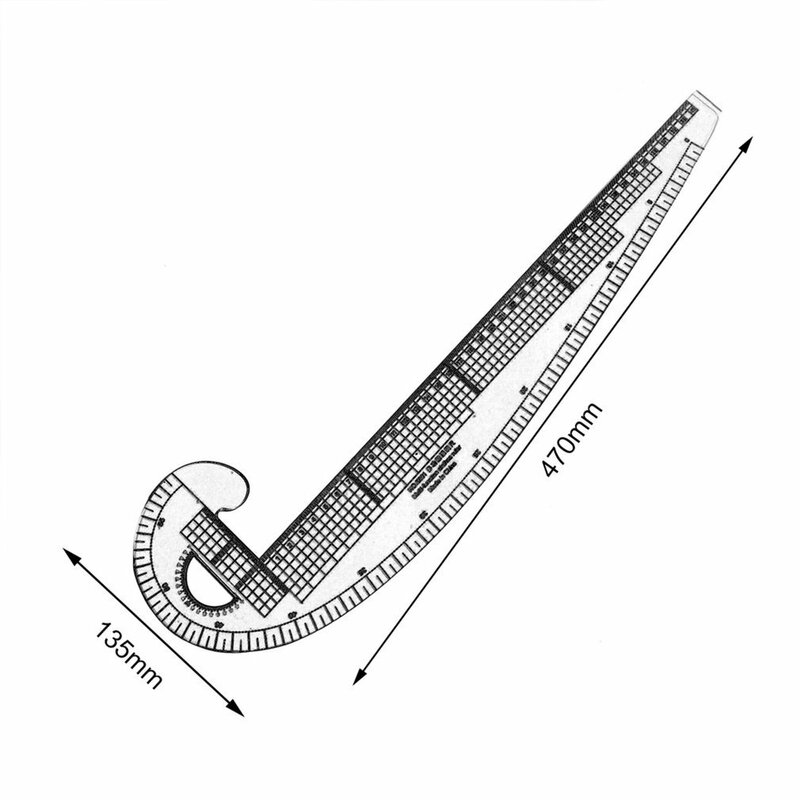 Regla de costura curva francesa, herramienta multifunción 6501 de plástico, regla de sastre para hacer ropa, regla curva de 360 grados
