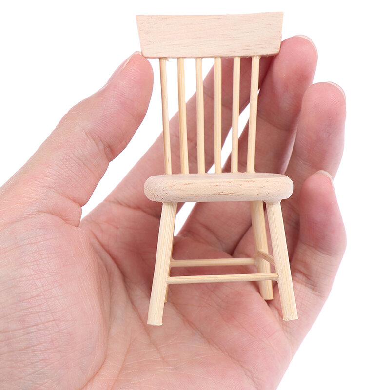 1Set 1/12 Dollhouse Miniature Dining Table Chair Doll House Wooden Furniture Toy
