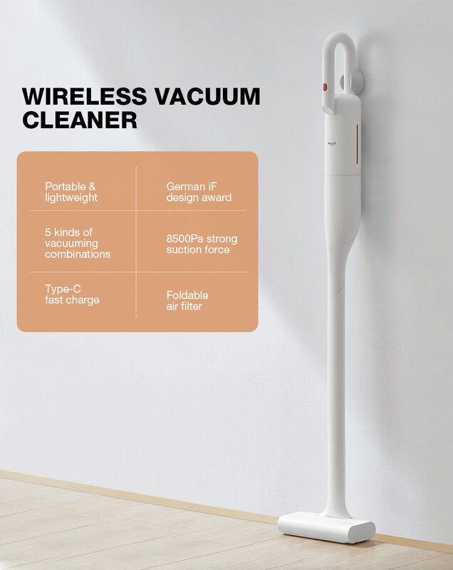 2020 New Deerma High Suction Household Handheld Wireless Vacuum Cleaner Ultra-quiet Powerful Mite Removal Cordless VC01