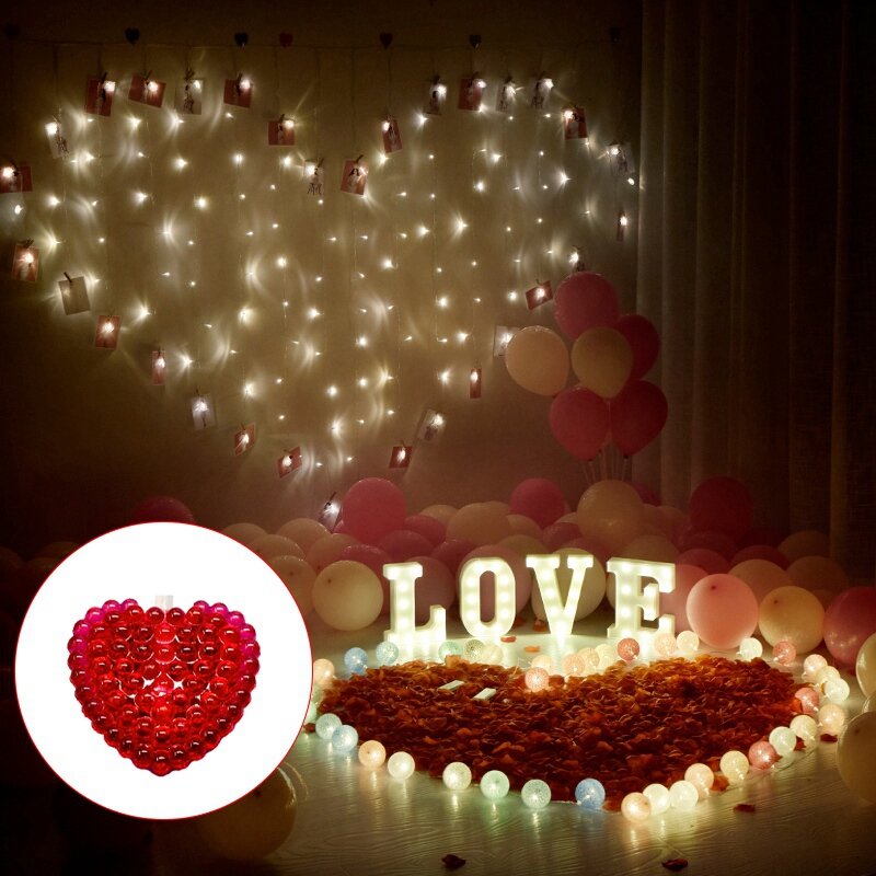 Amor em forma de coração luzes da corda luzes do quarto decorações 10 leds dia dos namorados luzes de fadas corda para festa de casamento