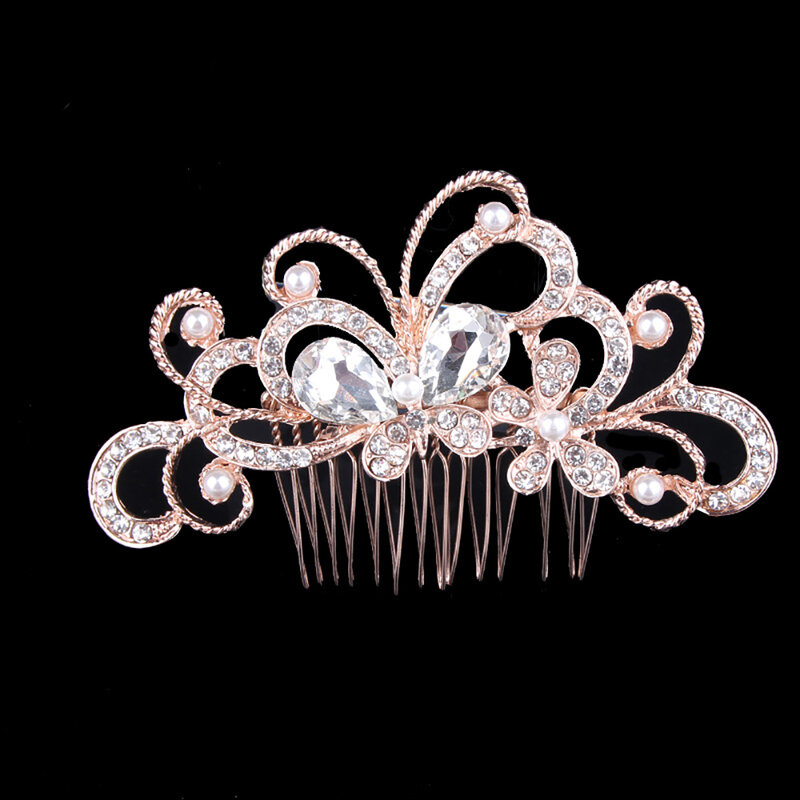 Molanes-peines de perlas de aleación de lujo para mujer, tocado para horquilla, corona nupcial para baile de graduación, accesorios para el cabello, accesorios para el cabello